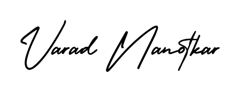 Get inspired by this graceful AmerikaSignatureDemo-Regular signature style for name Varad Nanotkar. Smooth loops and balanced proportions for everyday use. Varad Nanotkar signature style 3 images and pictures png