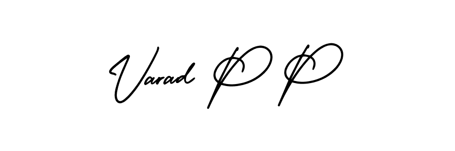 Design your own signature with our free online signature maker. With this signature software, you can create a handwritten (AmerikaSignatureDemo-Regular) signature for name Varad P P. Varad P P signature style 3 images and pictures png