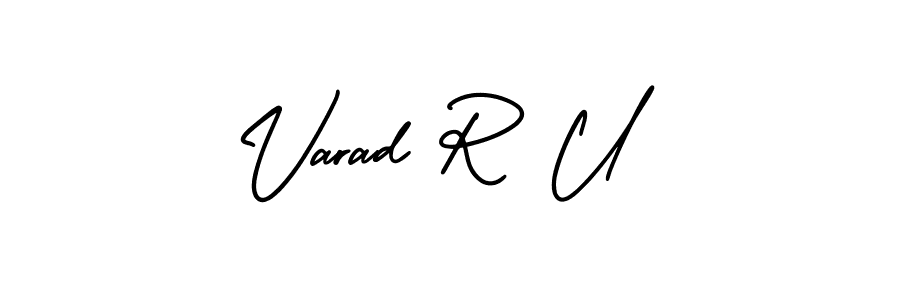 How to make Varad R U signature? AmerikaSignatureDemo-Regular is a professional autograph style. Create handwritten signature for Varad R U name. Varad R U signature style 3 images and pictures png