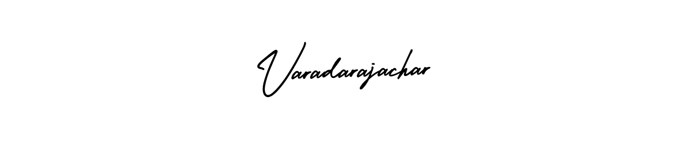 The best way (AmerikaSignatureDemo-Regular) to make a short signature is to pick only two or three words in your name. The name Varadarajachar include a total of six letters. For converting this name. Varadarajachar signature style 3 images and pictures png