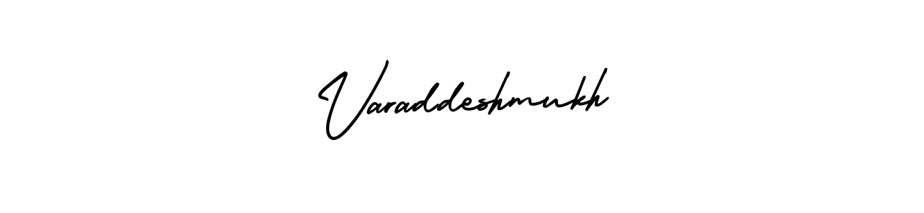 Design your own signature with our free online signature maker. With this signature software, you can create a handwritten (AmerikaSignatureDemo-Regular) signature for name Varaddeshmukh. Varaddeshmukh signature style 3 images and pictures png