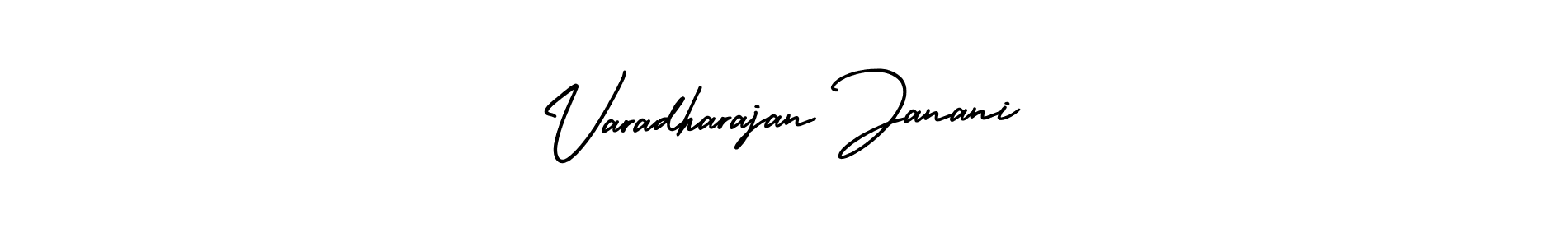 How to Draw Varadharajan Janani signature style? AmerikaSignatureDemo-Regular is a latest design signature styles for name Varadharajan Janani. Varadharajan Janani signature style 3 images and pictures png