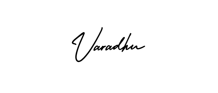 You should practise on your own different ways (AmerikaSignatureDemo-Regular) to write your name (Varadhu) in signature. don't let someone else do it for you. Varadhu signature style 3 images and pictures png