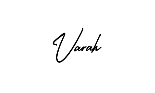 The best way (AmerikaSignatureDemo-Regular) to make a short signature is to pick only two or three words in your name. The name Varah include a total of six letters. For converting this name. Varah signature style 3 images and pictures png