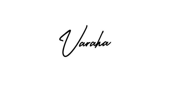 Varaha stylish signature style. Best Handwritten Sign (AmerikaSignatureDemo-Regular) for my name. Handwritten Signature Collection Ideas for my name Varaha. Varaha signature style 3 images and pictures png