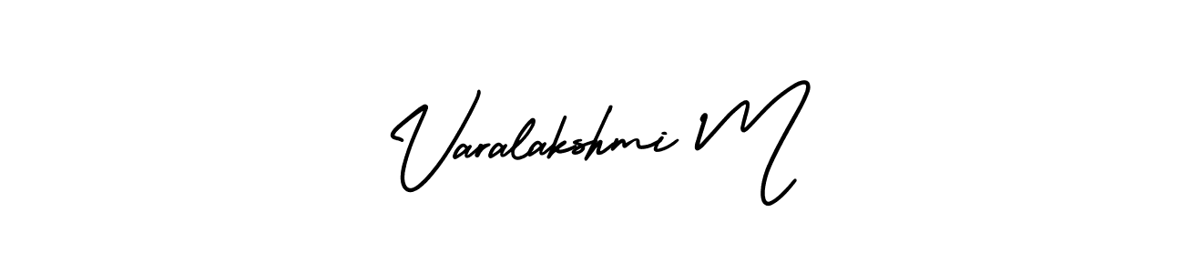 Design your own signature with our free online signature maker. With this signature software, you can create a handwritten (AmerikaSignatureDemo-Regular) signature for name Varalakshmi M. Varalakshmi M signature style 3 images and pictures png