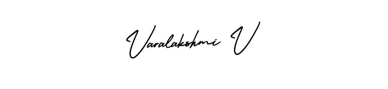 Create a beautiful signature design for name Varalakshmi V. With this signature (AmerikaSignatureDemo-Regular) fonts, you can make a handwritten signature for free. Varalakshmi V signature style 3 images and pictures png