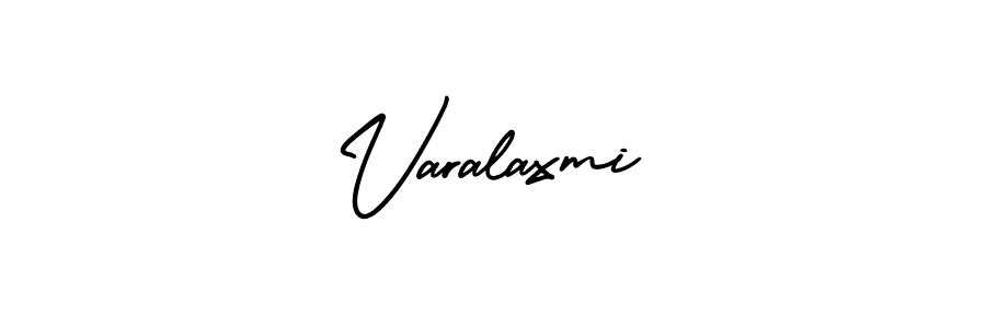 How to make Varalaxmi name signature. Use AmerikaSignatureDemo-Regular style for creating short signs online. This is the latest handwritten sign. Varalaxmi signature style 3 images and pictures png