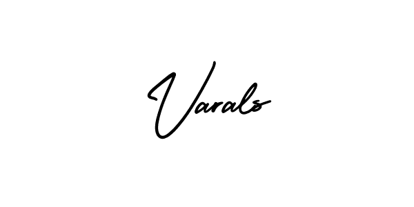 Varals stylish signature style. Best Handwritten Sign (AmerikaSignatureDemo-Regular) for my name. Handwritten Signature Collection Ideas for my name Varals. Varals signature style 3 images and pictures png