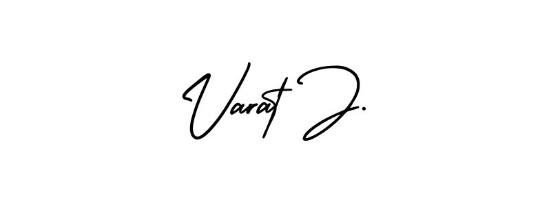 Varat J. stylish signature style. Best Handwritten Sign (AmerikaSignatureDemo-Regular) for my name. Handwritten Signature Collection Ideas for my name Varat J.. Varat J. signature style 3 images and pictures png