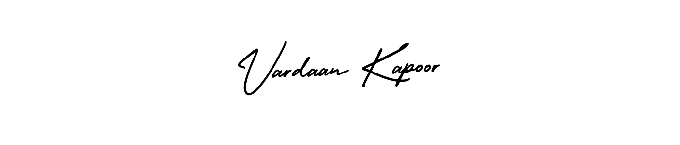 The best way (AmerikaSignatureDemo-Regular) to make a short signature is to pick only two or three words in your name. The name Vardaan Kapoor include a total of six letters. For converting this name. Vardaan Kapoor signature style 3 images and pictures png