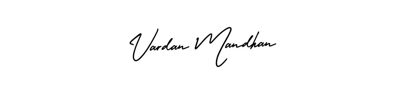 How to make Vardan Mandhan name signature. Use AmerikaSignatureDemo-Regular style for creating short signs online. This is the latest handwritten sign. Vardan Mandhan signature style 3 images and pictures png