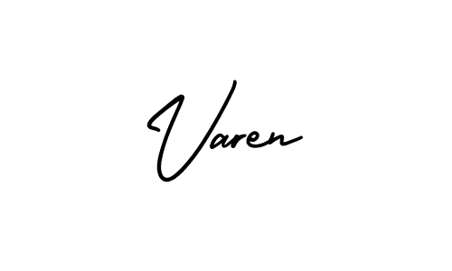 You should practise on your own different ways (AmerikaSignatureDemo-Regular) to write your name (Varen) in signature. don't let someone else do it for you. Varen signature style 3 images and pictures png