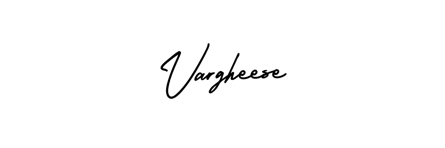 Use a signature maker to create a handwritten signature online. With this signature software, you can design (AmerikaSignatureDemo-Regular) your own signature for name Vargheese. Vargheese signature style 3 images and pictures png