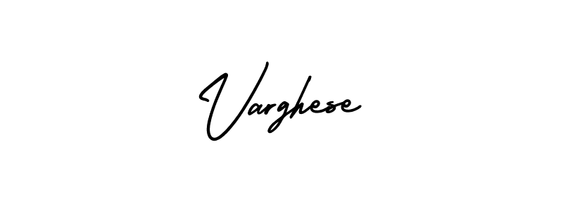 Varghese stylish signature style. Best Handwritten Sign (AmerikaSignatureDemo-Regular) for my name. Handwritten Signature Collection Ideas for my name Varghese. Varghese signature style 3 images and pictures png