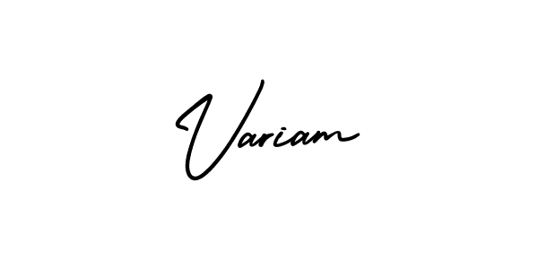 Also we have Variam name is the best signature style. Create professional handwritten signature collection using AmerikaSignatureDemo-Regular autograph style. Variam signature style 3 images and pictures png