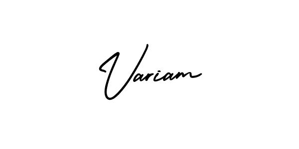 Create a beautiful signature design for name Variam. With this signature (AmerikaSignatureDemo-Regular) fonts, you can make a handwritten signature for free. Variam signature style 3 images and pictures png