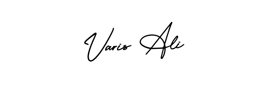 The best way (AmerikaSignatureDemo-Regular) to make a short signature is to pick only two or three words in your name. The name Varis Ali include a total of six letters. For converting this name. Varis Ali signature style 3 images and pictures png