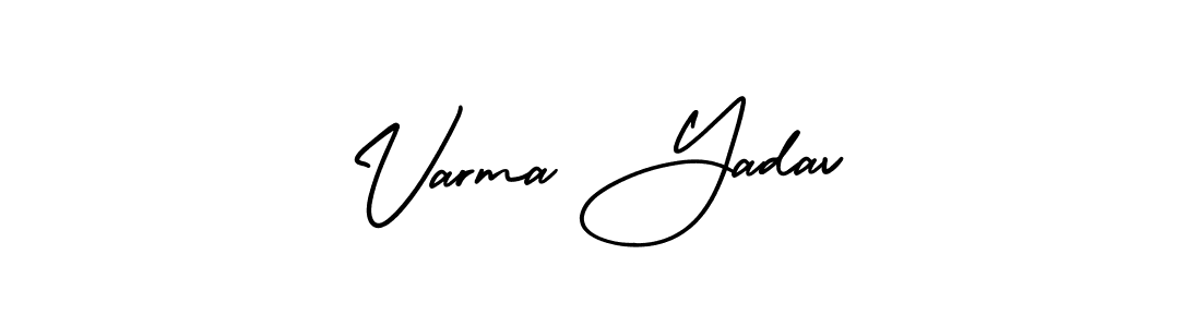 How to make Varma Yadav name signature. Use AmerikaSignatureDemo-Regular style for creating short signs online. This is the latest handwritten sign. Varma Yadav signature style 3 images and pictures png