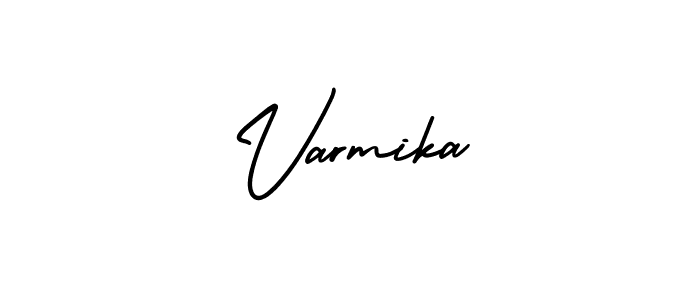 How to make Varmika name signature. Use AmerikaSignatureDemo-Regular style for creating short signs online. This is the latest handwritten sign. Varmika signature style 3 images and pictures png
