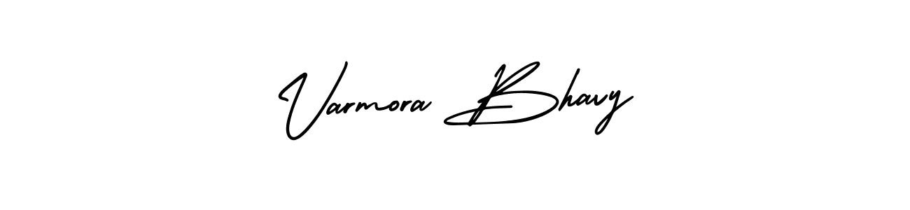 if you are searching for the best signature style for your name Varmora Bhavy. so please give up your signature search. here we have designed multiple signature styles  using AmerikaSignatureDemo-Regular. Varmora Bhavy signature style 3 images and pictures png
