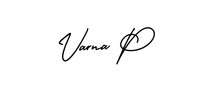 if you are searching for the best signature style for your name Varna P. so please give up your signature search. here we have designed multiple signature styles  using AmerikaSignatureDemo-Regular. Varna P signature style 3 images and pictures png