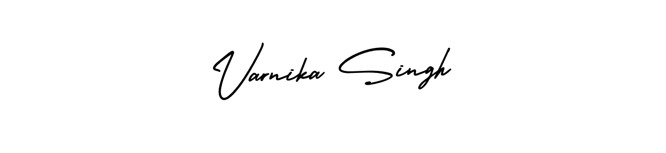 How to make Varnika Singh name signature. Use AmerikaSignatureDemo-Regular style for creating short signs online. This is the latest handwritten sign. Varnika Singh signature style 3 images and pictures png