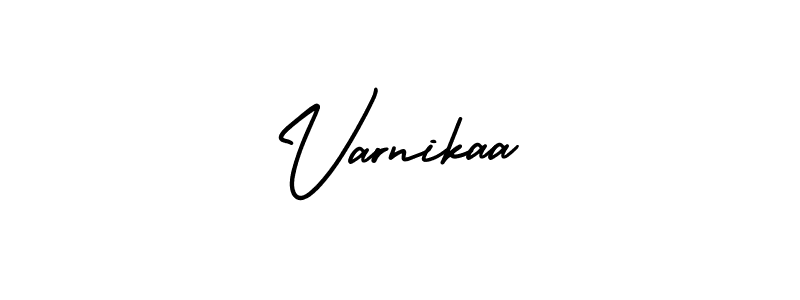 AmerikaSignatureDemo-Regular is a professional signature style that is perfect for those who want to add a touch of class to their signature. It is also a great choice for those who want to make their signature more unique. Get Varnikaa name to fancy signature for free. Varnikaa signature style 3 images and pictures png