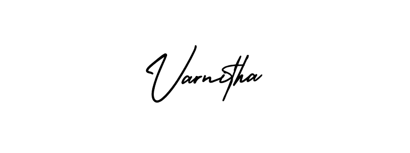 Create a beautiful signature design for name Varnitha. With this signature (AmerikaSignatureDemo-Regular) fonts, you can make a handwritten signature for free. Varnitha signature style 3 images and pictures png