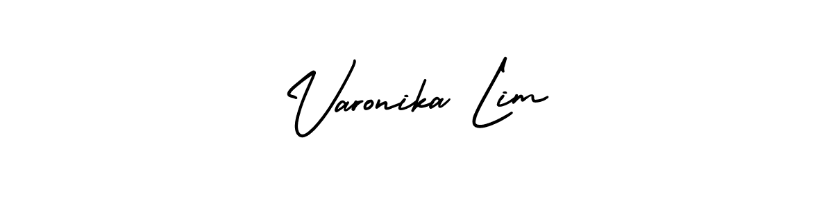 How to Draw Varonika Lim signature style? AmerikaSignatureDemo-Regular is a latest design signature styles for name Varonika Lim. Varonika Lim signature style 3 images and pictures png
