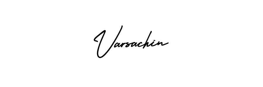 The best way (AmerikaSignatureDemo-Regular) to make a short signature is to pick only two or three words in your name. The name Varsachin include a total of six letters. For converting this name. Varsachin signature style 3 images and pictures png