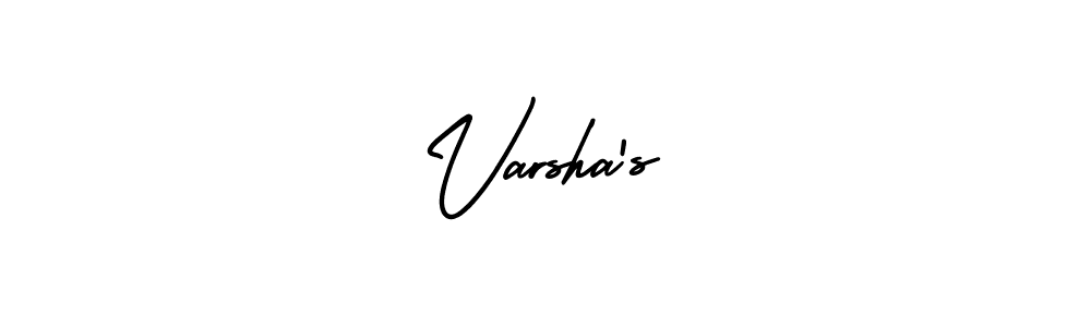 You should practise on your own different ways (AmerikaSignatureDemo-Regular) to write your name (Varsha’s) in signature. don't let someone else do it for you. Varsha’s signature style 3 images and pictures png