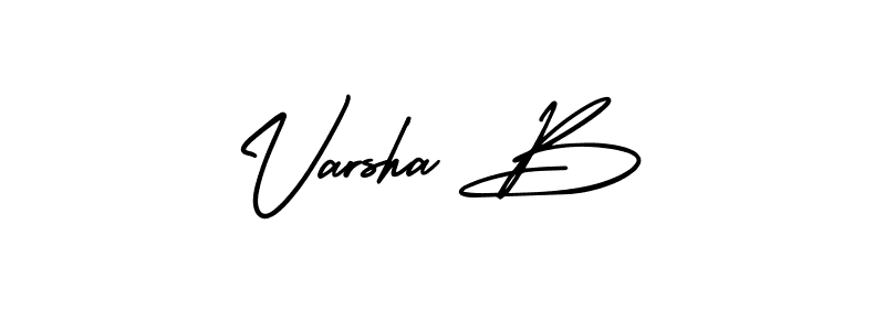 Also You can easily find your signature by using the search form. We will create Varsha B name handwritten signature images for you free of cost using AmerikaSignatureDemo-Regular sign style. Varsha B signature style 3 images and pictures png