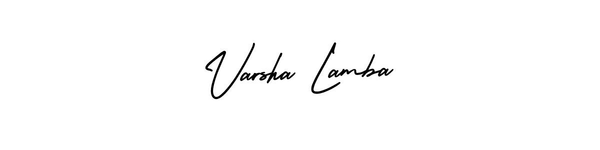 if you are searching for the best signature style for your name Varsha Lamba. so please give up your signature search. here we have designed multiple signature styles  using AmerikaSignatureDemo-Regular. Varsha Lamba signature style 3 images and pictures png