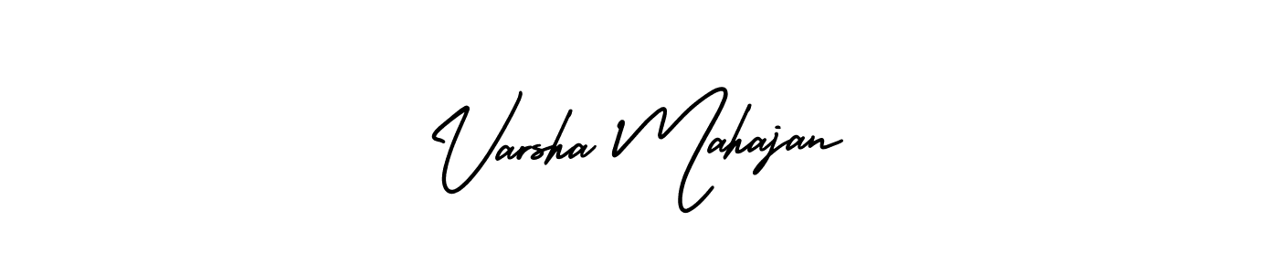 AmerikaSignatureDemo-Regular is a professional signature style that is perfect for those who want to add a touch of class to their signature. It is also a great choice for those who want to make their signature more unique. Get Varsha Mahajan name to fancy signature for free. Varsha Mahajan signature style 3 images and pictures png