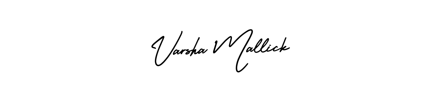 This is the best signature style for the Varsha Mallick name. Also you like these signature font (AmerikaSignatureDemo-Regular). Mix name signature. Varsha Mallick signature style 3 images and pictures png