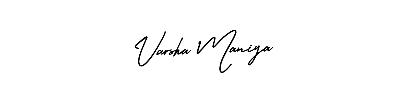 if you are searching for the best signature style for your name Varsha Maniya. so please give up your signature search. here we have designed multiple signature styles  using AmerikaSignatureDemo-Regular. Varsha Maniya signature style 3 images and pictures png