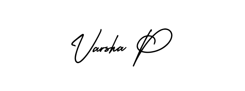 Design your own signature with our free online signature maker. With this signature software, you can create a handwritten (AmerikaSignatureDemo-Regular) signature for name Varsha P. Varsha P signature style 3 images and pictures png