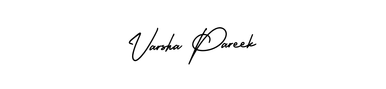 How to make Varsha Pareek signature? AmerikaSignatureDemo-Regular is a professional autograph style. Create handwritten signature for Varsha Pareek name. Varsha Pareek signature style 3 images and pictures png