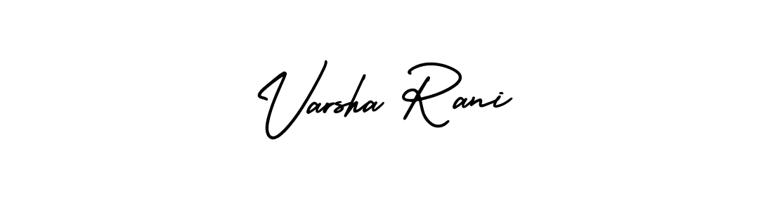 How to Draw Varsha Rani signature style? AmerikaSignatureDemo-Regular is a latest design signature styles for name Varsha Rani. Varsha Rani signature style 3 images and pictures png
