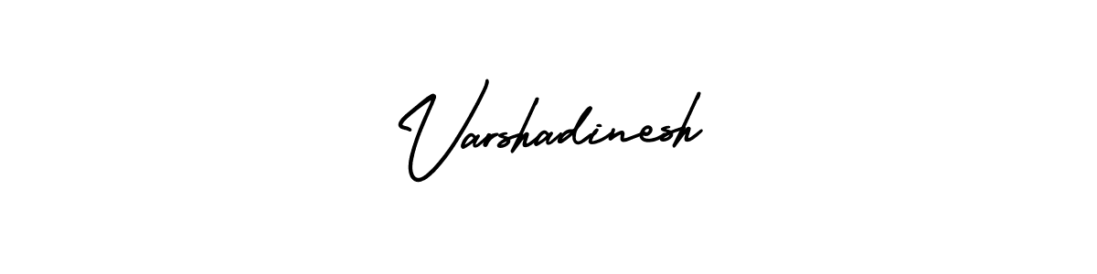 How to make Varshadinesh name signature. Use AmerikaSignatureDemo-Regular style for creating short signs online. This is the latest handwritten sign. Varshadinesh signature style 3 images and pictures png
