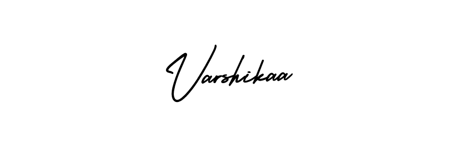 Varshikaa stylish signature style. Best Handwritten Sign (AmerikaSignatureDemo-Regular) for my name. Handwritten Signature Collection Ideas for my name Varshikaa. Varshikaa signature style 3 images and pictures png