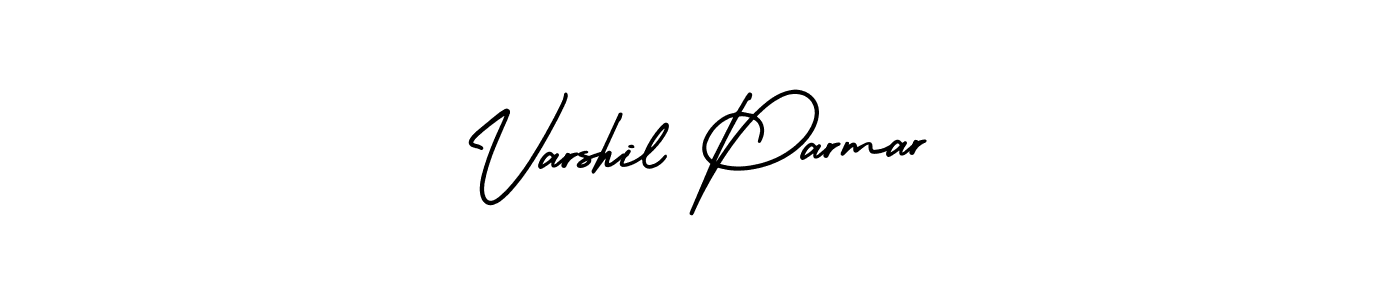 if you are searching for the best signature style for your name Varshil Parmar. so please give up your signature search. here we have designed multiple signature styles  using AmerikaSignatureDemo-Regular. Varshil Parmar signature style 3 images and pictures png