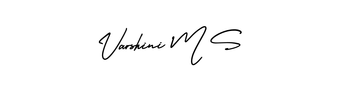 The best way (AmerikaSignatureDemo-Regular) to make a short signature is to pick only two or three words in your name. The name Varshini M S include a total of six letters. For converting this name. Varshini M S signature style 3 images and pictures png