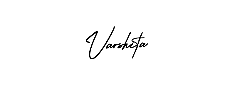 Varshita stylish signature style. Best Handwritten Sign (AmerikaSignatureDemo-Regular) for my name. Handwritten Signature Collection Ideas for my name Varshita. Varshita signature style 3 images and pictures png