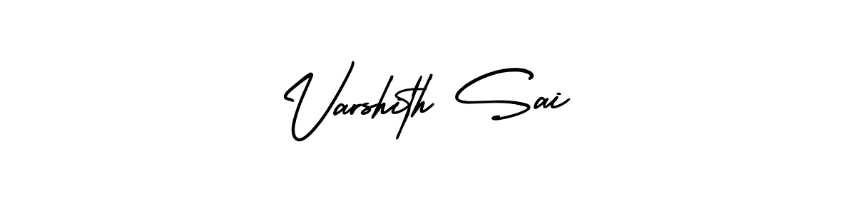 The best way (AmerikaSignatureDemo-Regular) to make a short signature is to pick only two or three words in your name. The name Varshith Sai include a total of six letters. For converting this name. Varshith Sai signature style 3 images and pictures png