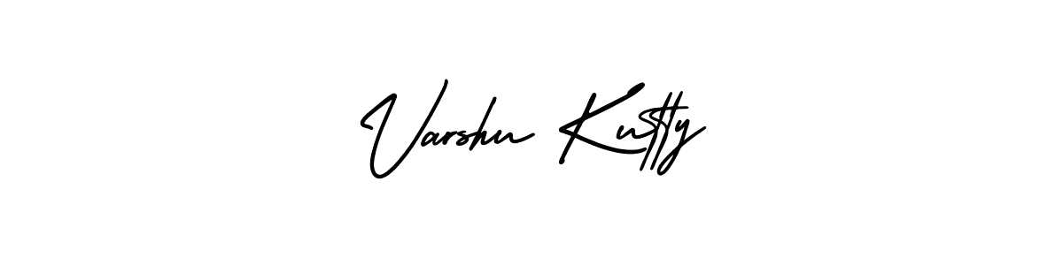 You should practise on your own different ways (AmerikaSignatureDemo-Regular) to write your name (Varshu Kutty) in signature. don't let someone else do it for you. Varshu Kutty signature style 3 images and pictures png