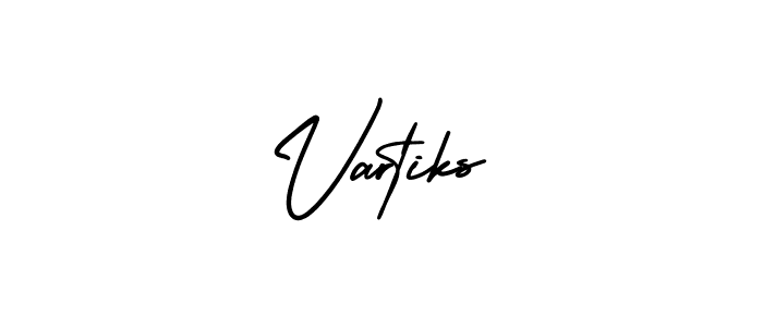 The best way (AmerikaSignatureDemo-Regular) to make a short signature is to pick only two or three words in your name. The name Vartiks include a total of six letters. For converting this name. Vartiks signature style 3 images and pictures png