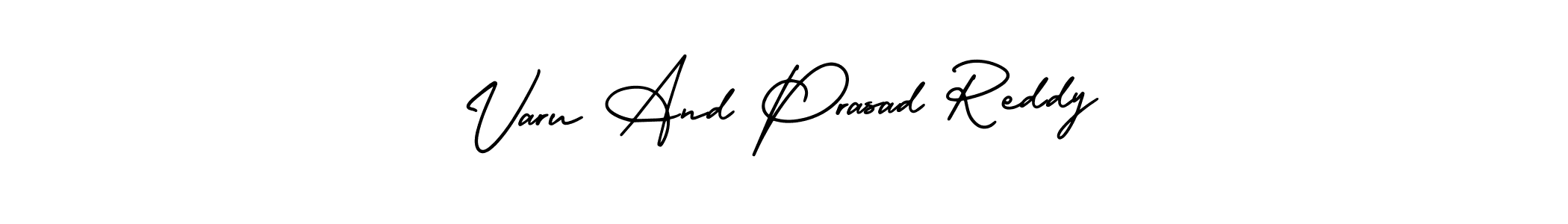 How to make Varu And Prasad Reddy name signature. Use AmerikaSignatureDemo-Regular style for creating short signs online. This is the latest handwritten sign. Varu And Prasad Reddy signature style 3 images and pictures png