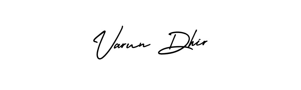 How to make Varun Dhir name signature. Use AmerikaSignatureDemo-Regular style for creating short signs online. This is the latest handwritten sign. Varun Dhir signature style 3 images and pictures png